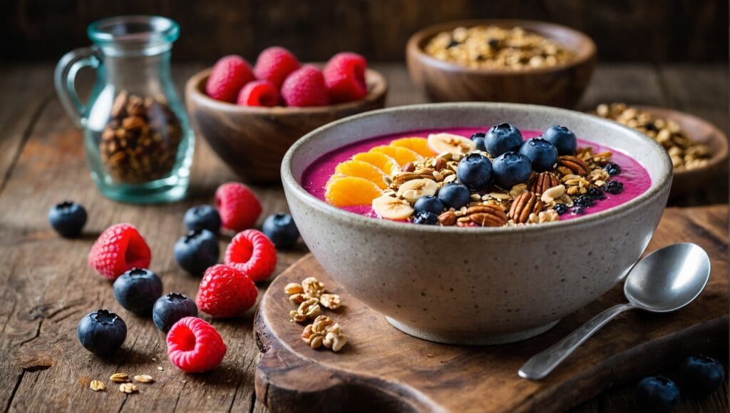 Default A vibrant smoothie bowl brimming with fresh berries gr 3
