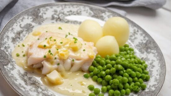 Kokt torsk med äggsås