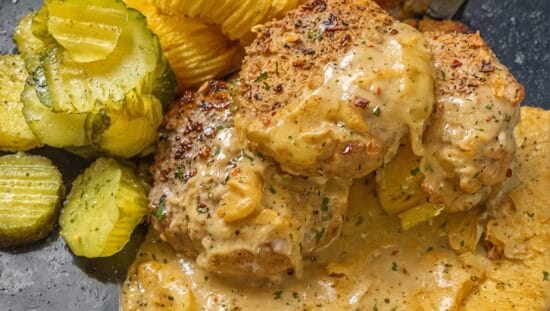 Default A hearty plate featuring juicy meat patties golden has 2 2