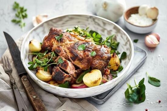 Biff med frast vitlokssmor stor