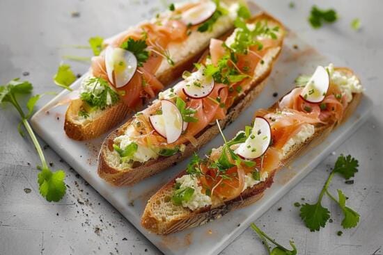 baguette med cottage cheese