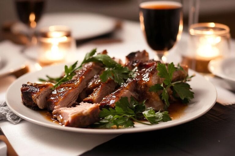 Gyllene honungsglaserade revbensspjäll för festliga stunder