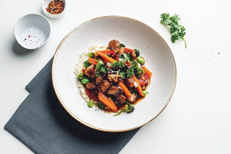 Kryddig chilibiff med fyllig svartpepparsås