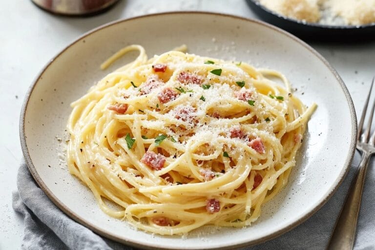 Spaghetti carbonara med lyxig krämighet
