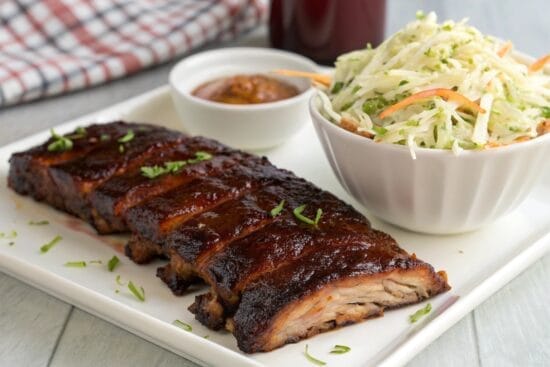 bbq ribs with coleslaw pinch of yum minimal food