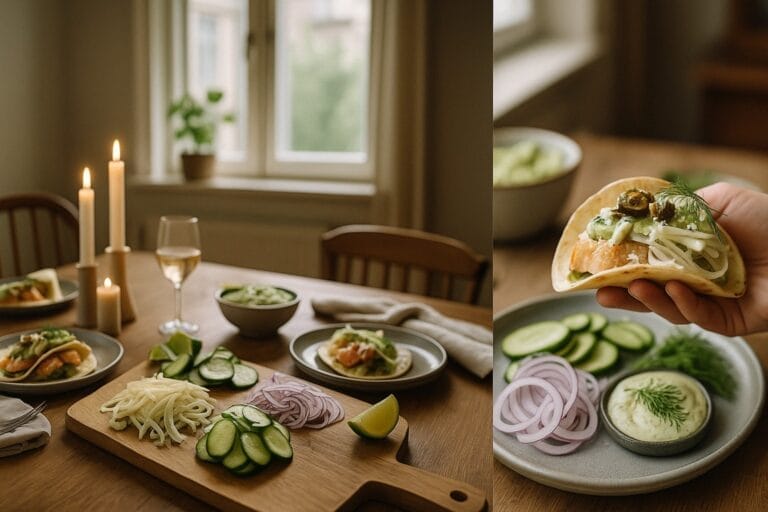 Så gör du laxtacos med krämig örtmajo och salladsost