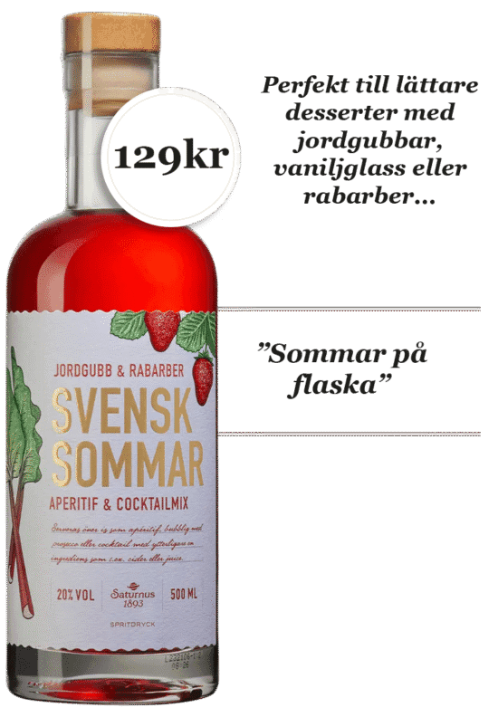 Svensk Sommar Jordgubb Rabarber
