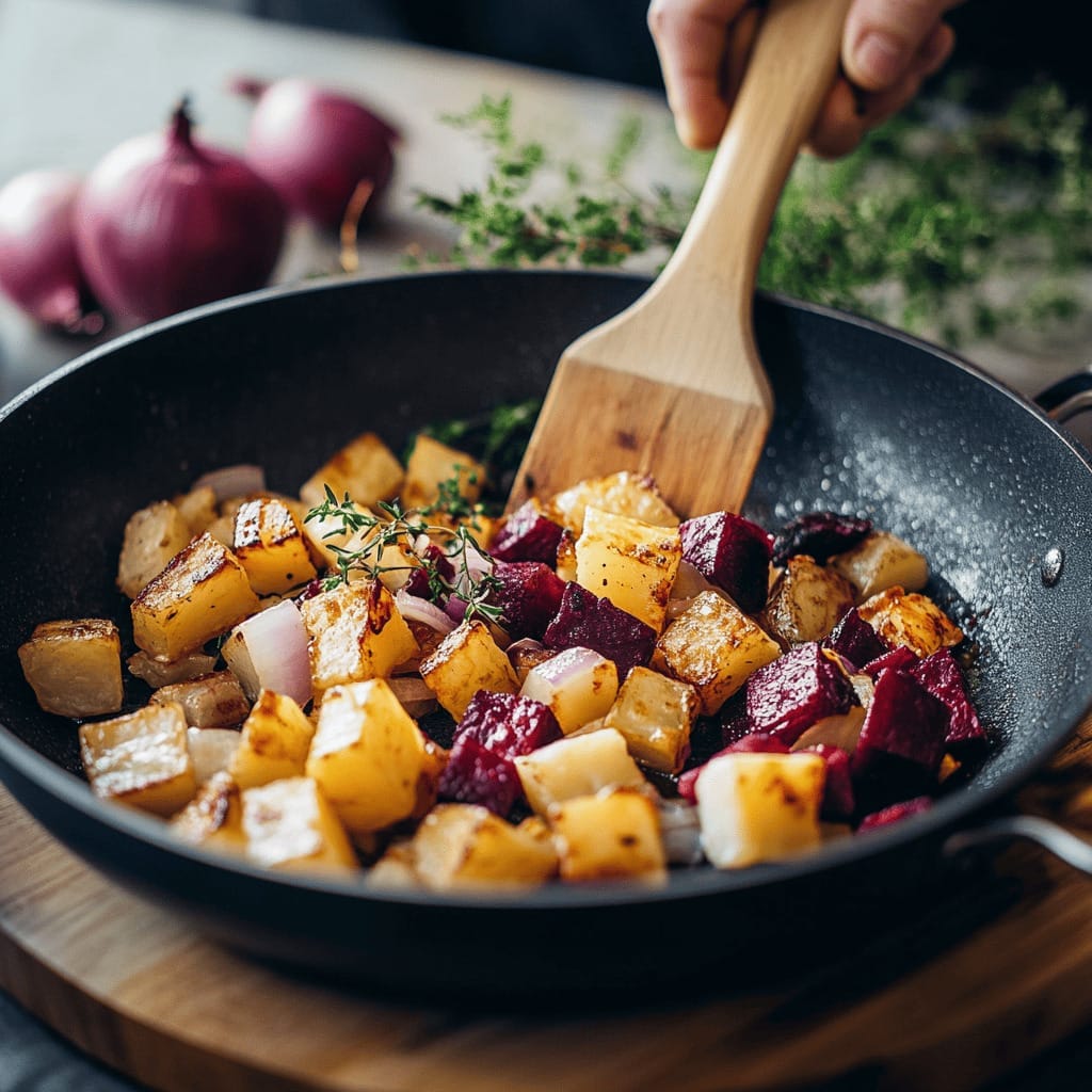 Matsedeln som kommer göra din vecka godare och mycket enklare 4 kobra7372 frying pan with cubed potatoes red beets onions and d5b7e6cc 0582 41a3 bda0 87e09bc4dc2c 3
