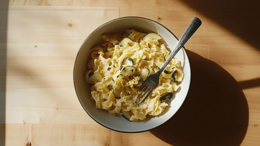 Matsedeln som kommer göra din vecka godare och mycket enklare 1 kobra7372 overhead photo of cooked pasta with grated zucchini ce1cdb93 7b06 4a65 9ed9 477858caa969 0