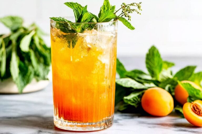 Apricot Mint Cooler mocktail