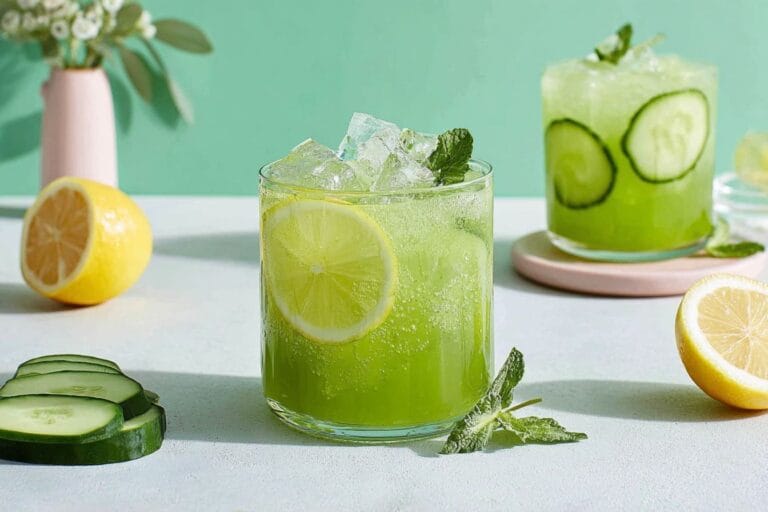 Lemon Cucumber Spritzer mocktail