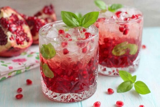Pomegranate Basil Cooler mocktail 1