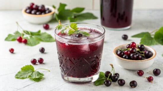 home made black currant juice mixed with water hi