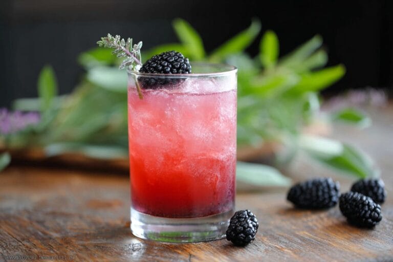 Blackberry Sage Fizz mocktail