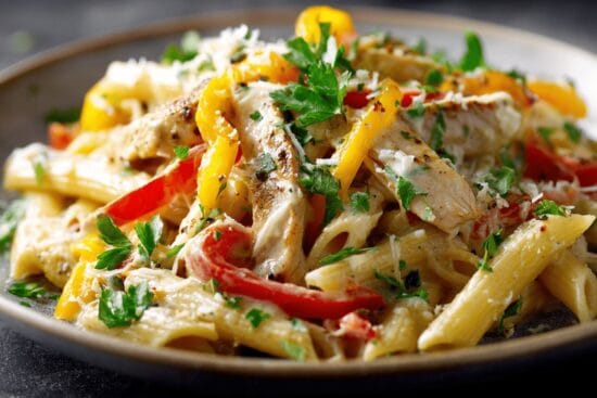 BA kycklingpasta med paprika