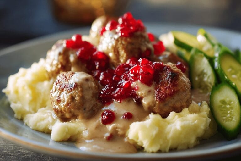 Hemlagade köttbullar med potatismos