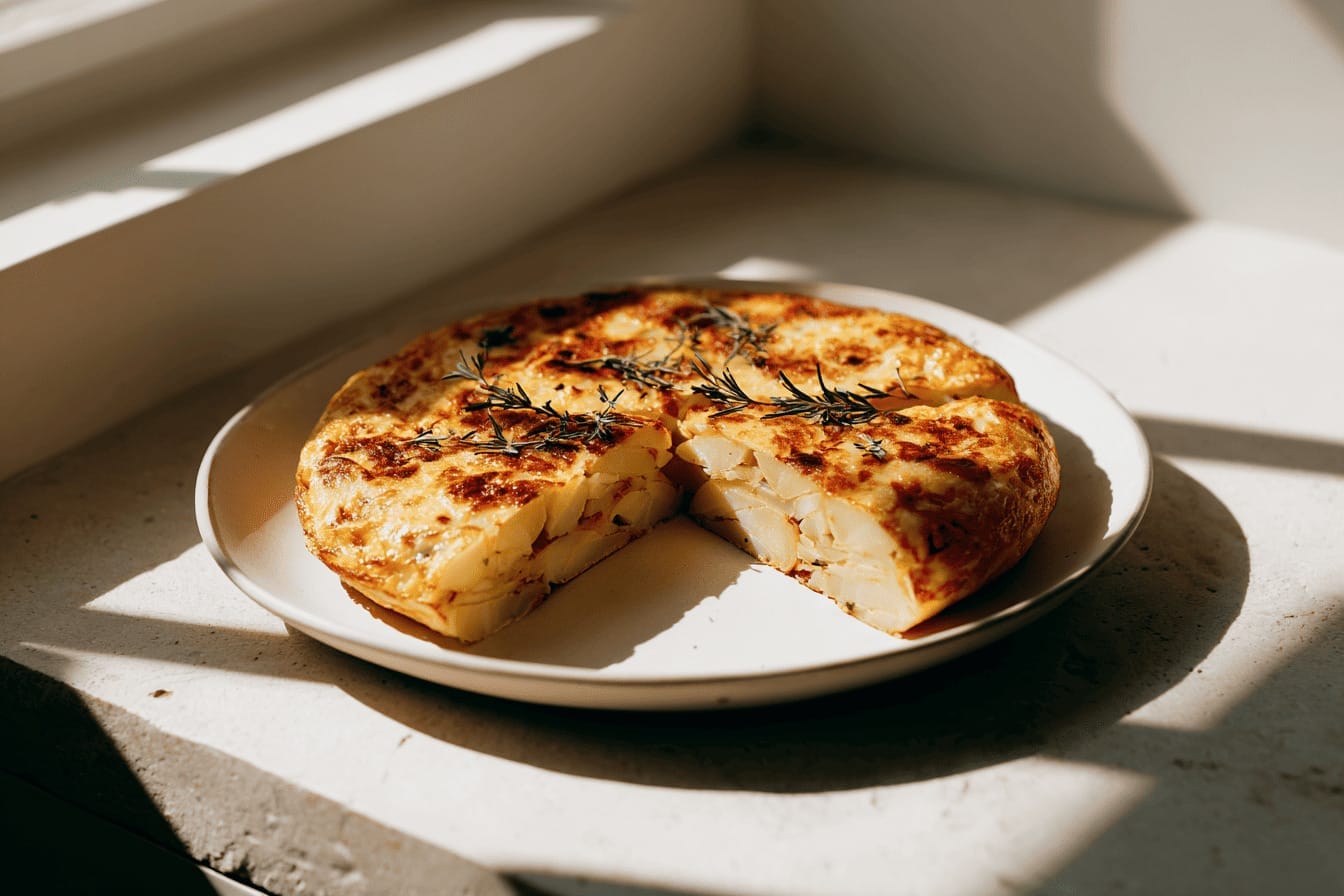 Klassisk spansk omelett med potatis och lök