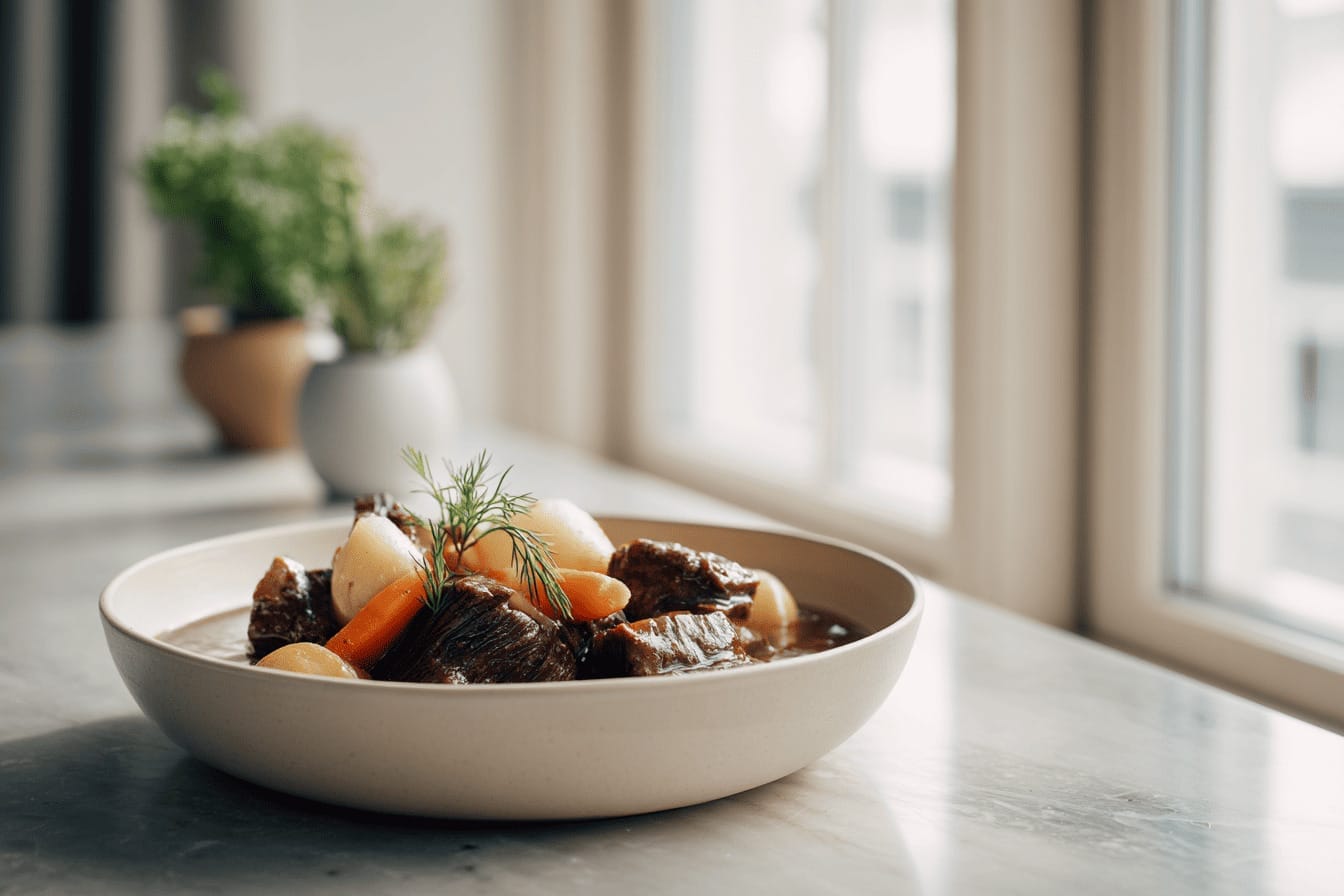 Mustig köttgryta på högrev