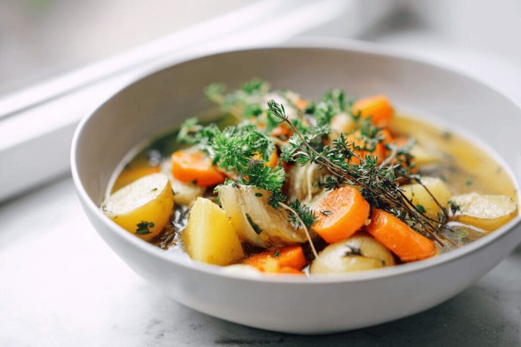 Rotfruktsgryta med timjan och vitlök