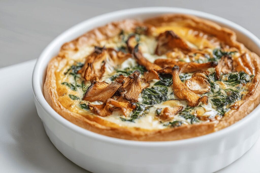 Kantarellpaj med grönkål och smördeg