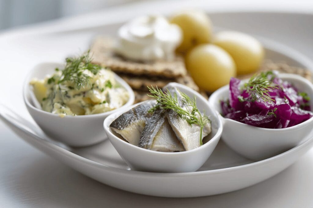 Silltallrik i tre smaker