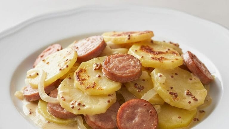 Korvgratäng med senap & potatis