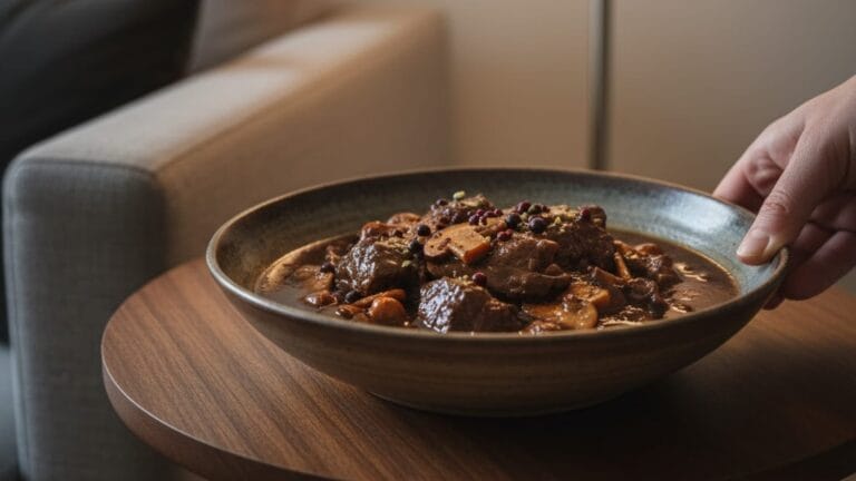 Viltgryta med enbär och svamp