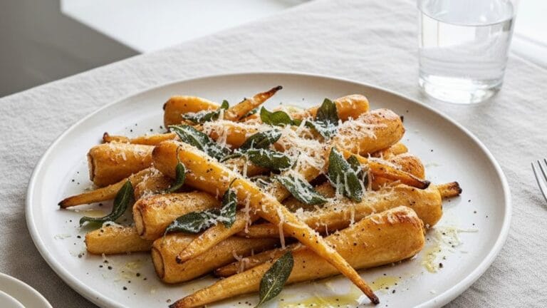 Ugnsbakade palsternackor med salvia & parmesan
