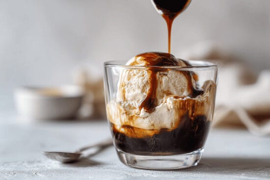 affogato espresso med vaniljglass