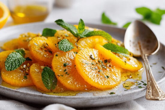 apelsinsallad med kanel och mynta