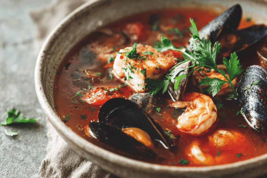 Fisk och skaldjurssoppa från Toscana