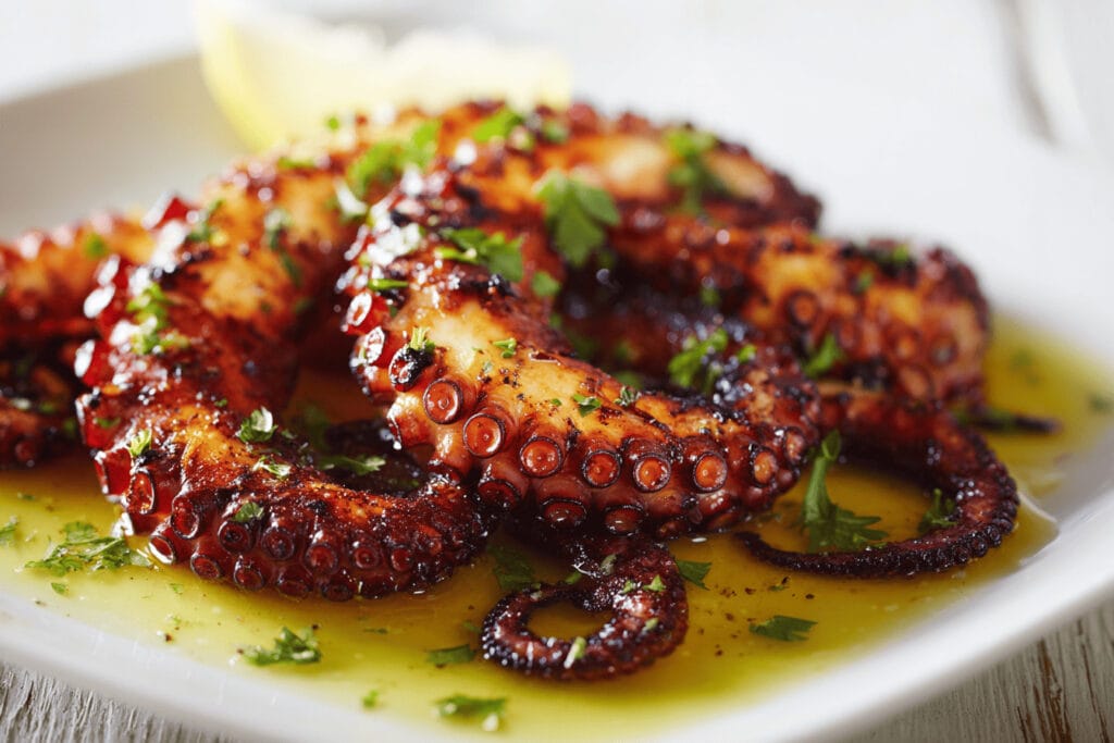 Grillad bläckfisk med olivolja & citron