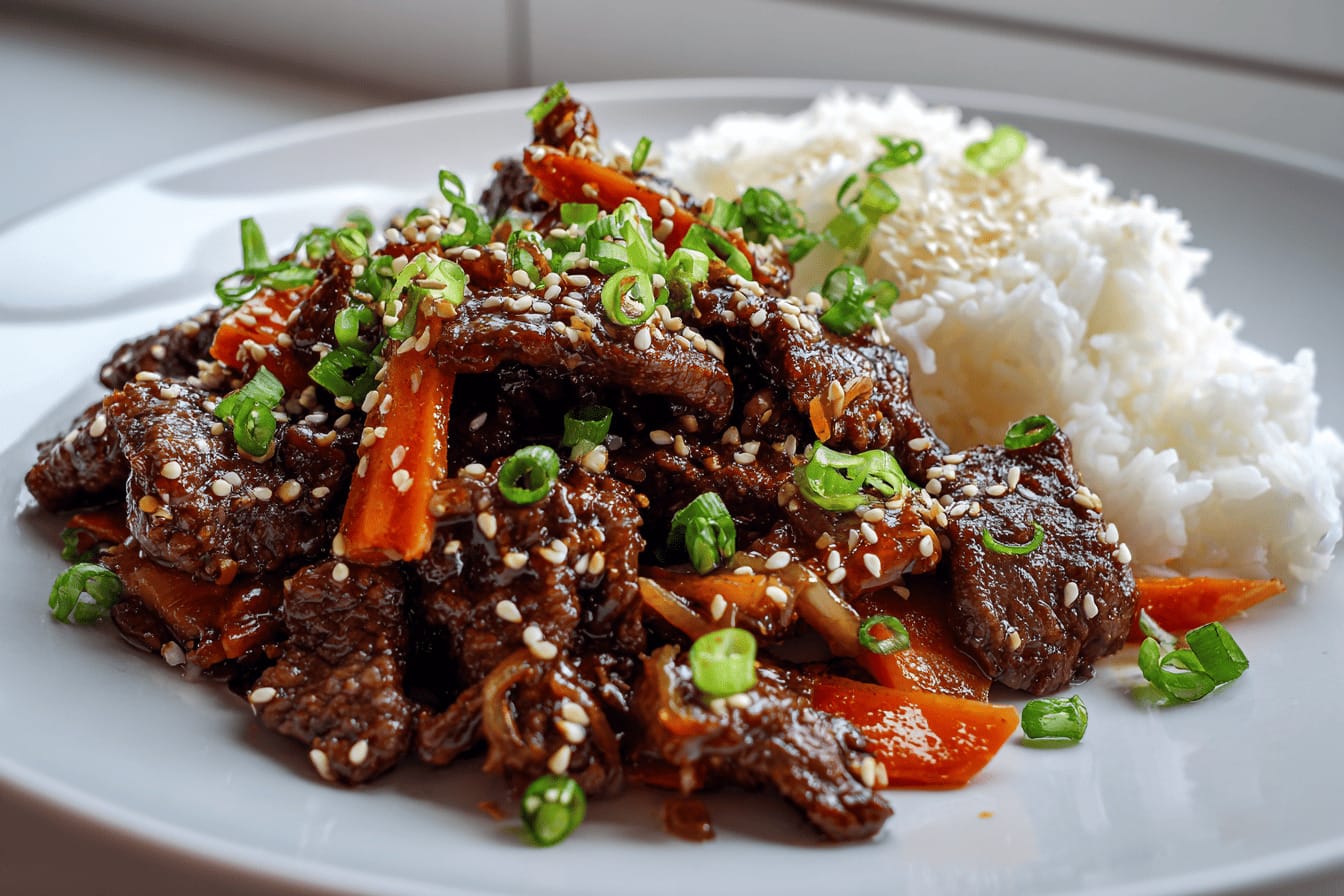 Koreansk bulgogi med ris