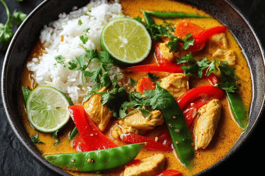 Röd thailändsk curry med kyckling