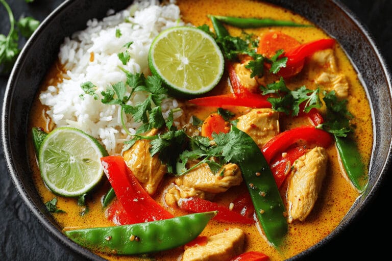 Röd thailändsk curry med kyckling