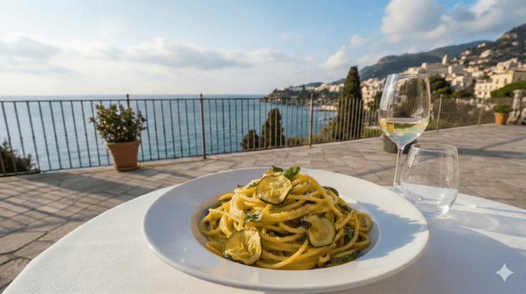 Stanley Tuccis magiska zucchinipasta och vintips från Piemonte