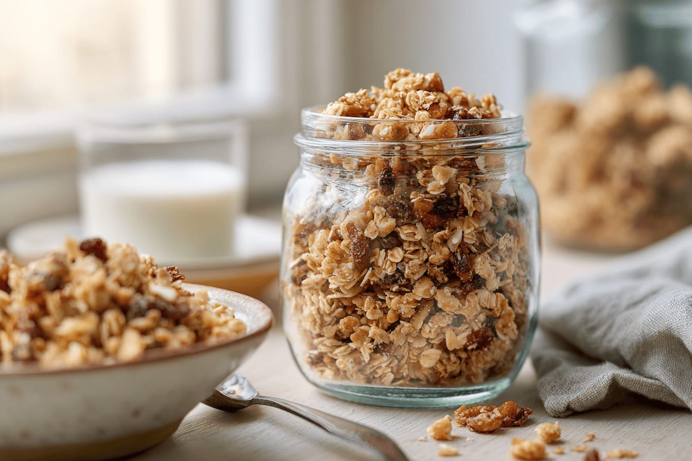 Granola på müsli- och nötrester