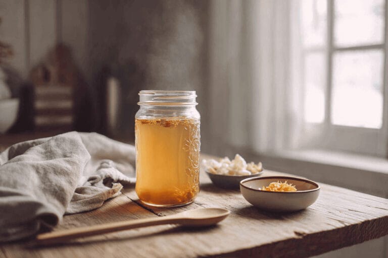 Grönsaksbuljong på grönsaksskal