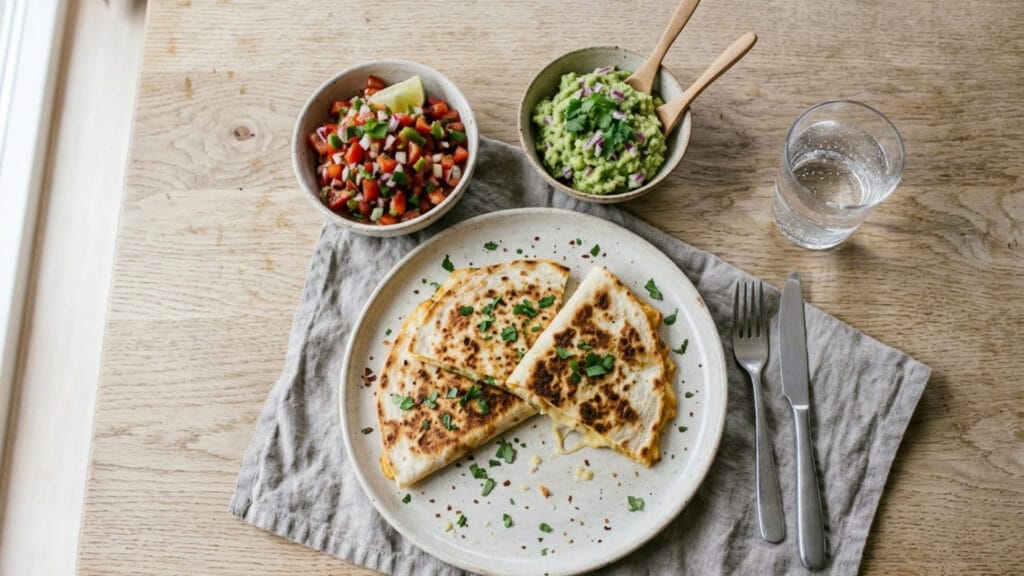 Quesadillas med ost och smårester