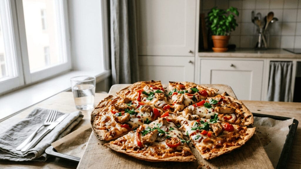 Restpizza på tortillabröd