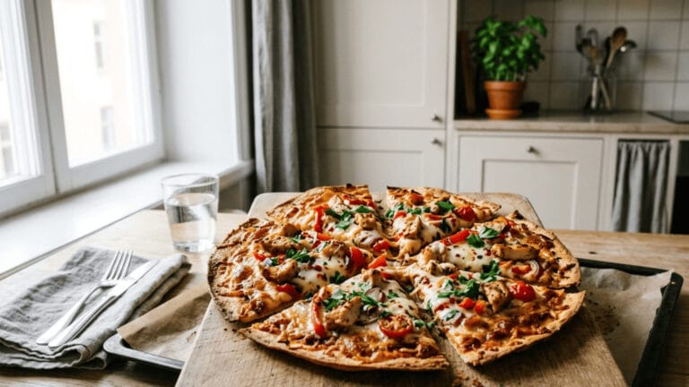 Restpizza på tortillabröd