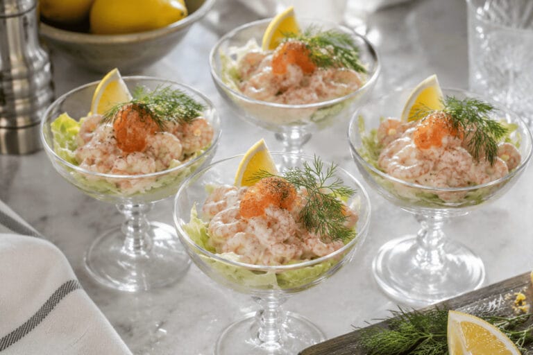 Räkcocktail i glas