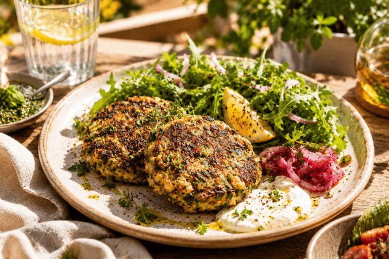 Grillade ört- och bönbiffar