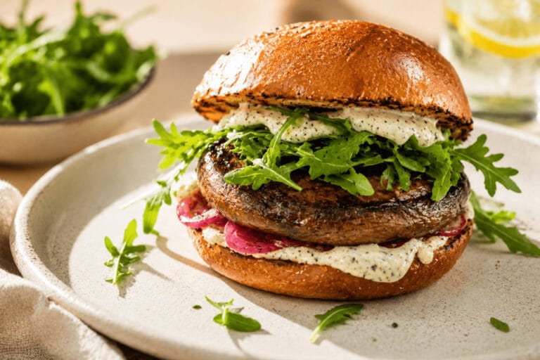 Portabelloburgare med tryffelmajonnäs