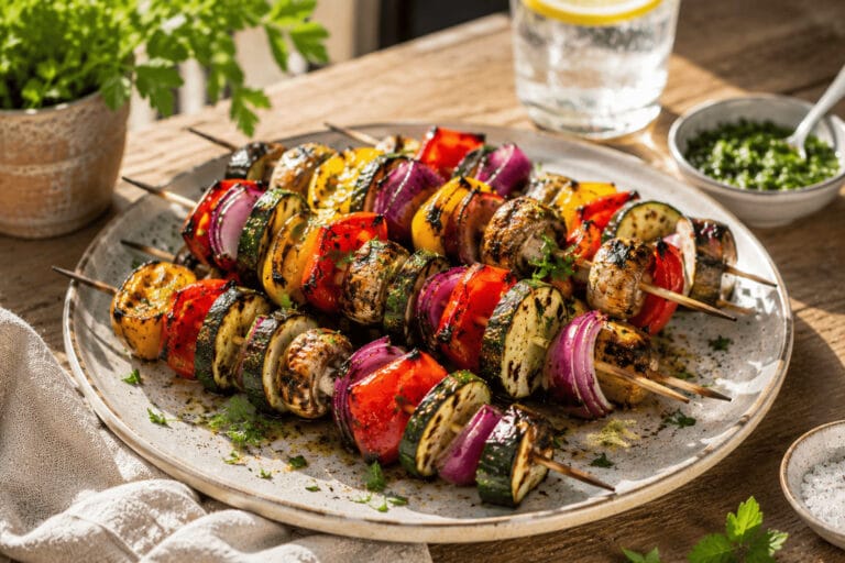 Grillade grönsaksspett