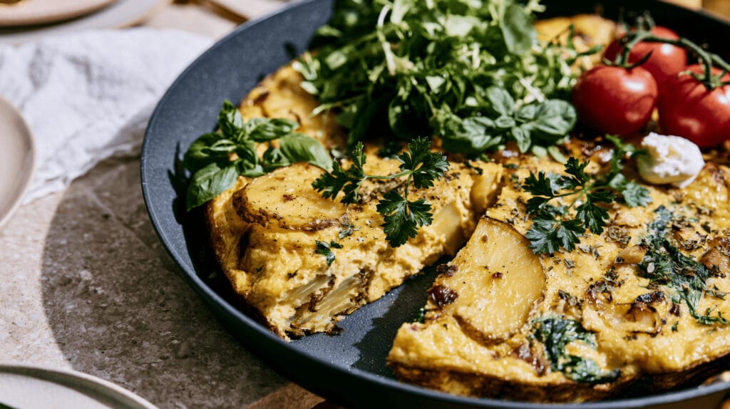 Spenatfrittata på överbliven potatis