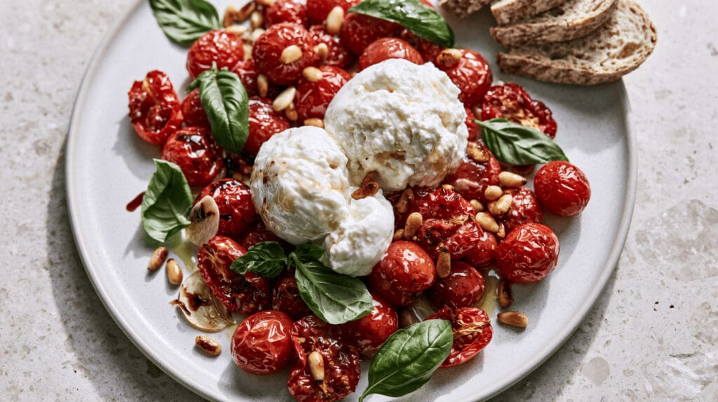 Ugnsrostad tomatsallad med burrata