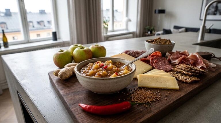 Äppelchutney med ingefära och chili