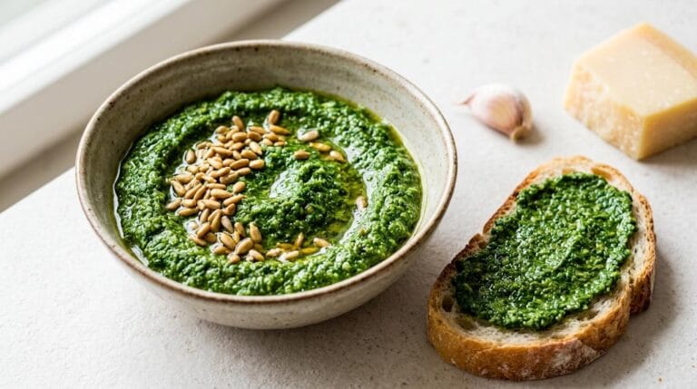 Nässelpesto med rostade solroskärnor