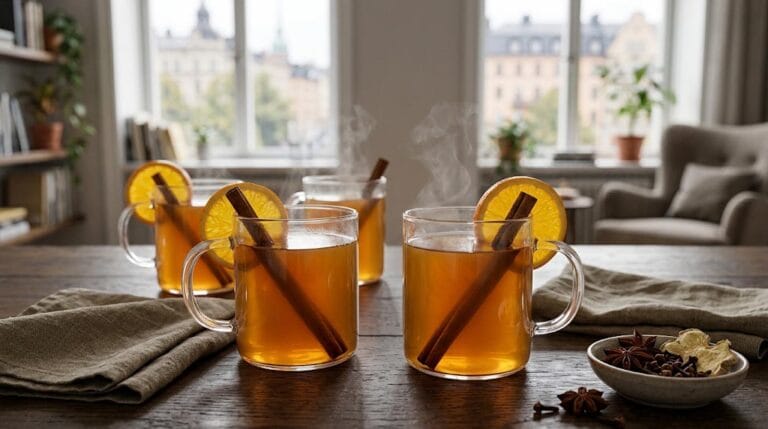 Varm äppelmust med kanel och ingefära